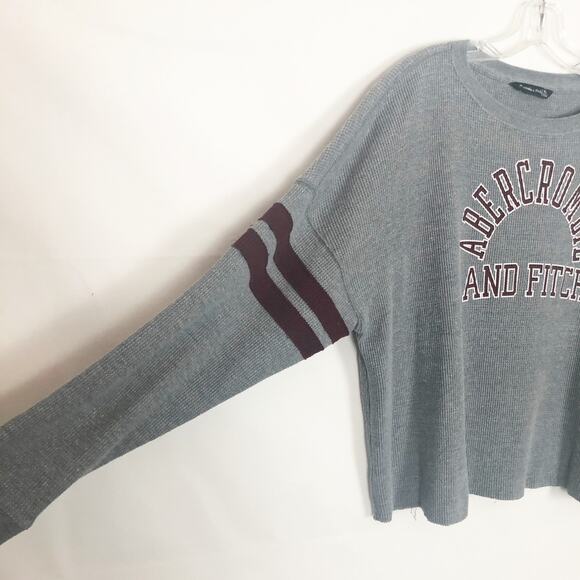 Abercrombie & Fitch Crew Neck Long Sleeve Crop Thermal Top Size XL - Picture 5 of 9